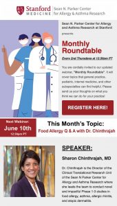 Monthly Webinar Series: Novel Therapies in Food Allergy--Vaccines during Pregnancy @ Online only