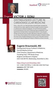 Medicine Grand Rounds: Victor J. Dzau Distinguished Lecture in Cardiovascular Medicine: The War Against Heart Failure @ Online only