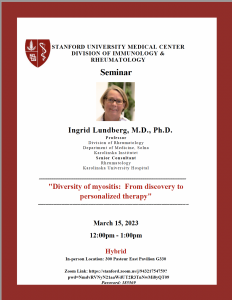 Immunology and Rheumatology Seminar: "Diversity of Myositis: From Discovery to Personalized Therapy" @ Online & in person at 300 Pasteur East Pavilion G330